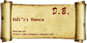 Déri Bence névjegykártya