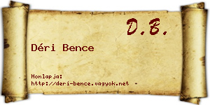 Déri Bence névjegykártya